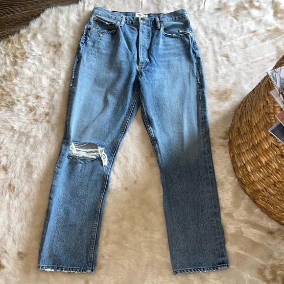 AGOLDE Riley High-Rise Straight Crop in Endeavor 28 - Picture 6 of 16